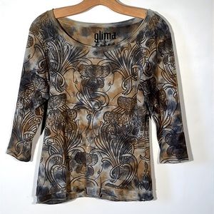 Glima 3/4 sleeve 100% cotton top